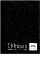 McIntosh MA-6800 - Owners manual